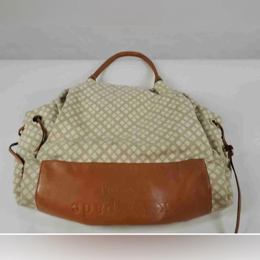 Kate Spade Classic Spade Stevie Baby Bag, Cream and Pink GUC